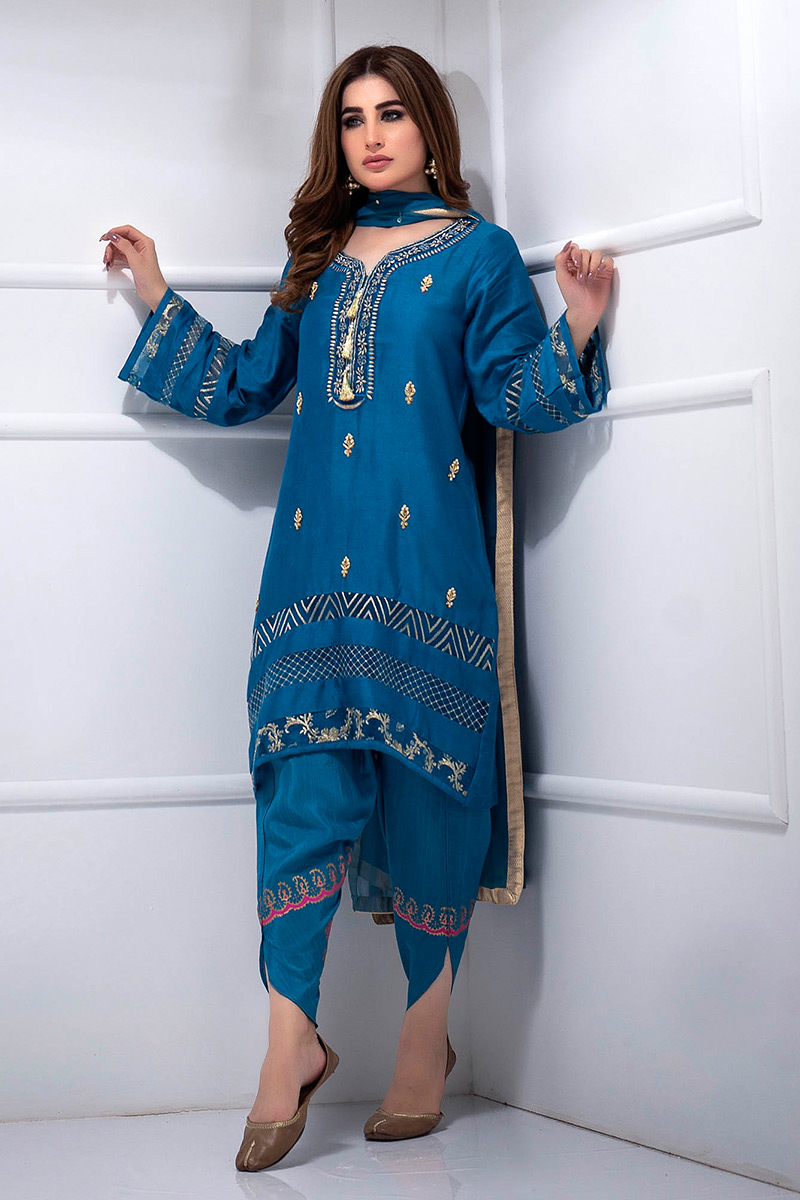 Fatima Khan Pakistani Designer|Lapis Blue