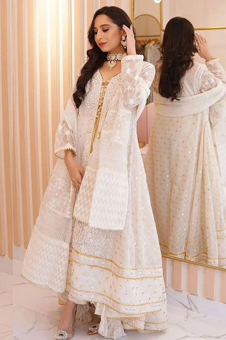 Picture of Sarah in  Egg Shell White Kalidar