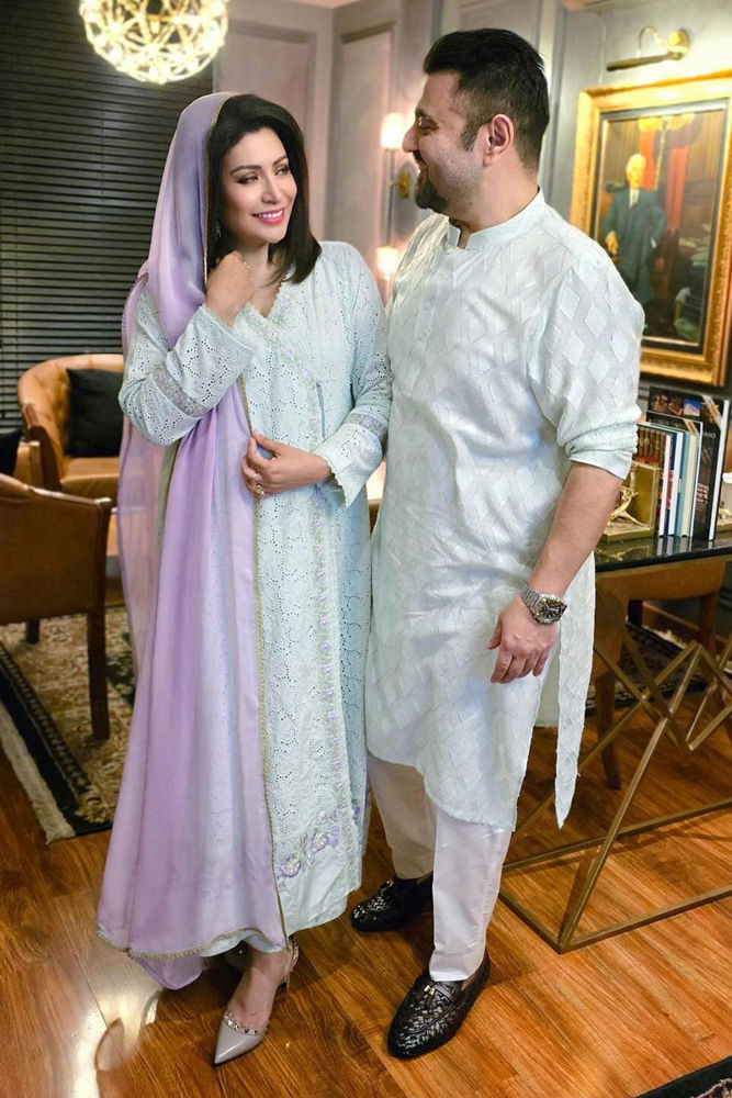 Picture of Fatima Ali Butt in Mint Chikan Angharka