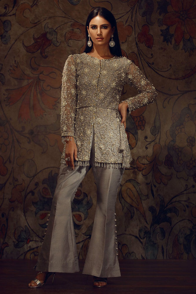 Picture of Embroidered Silver Grey