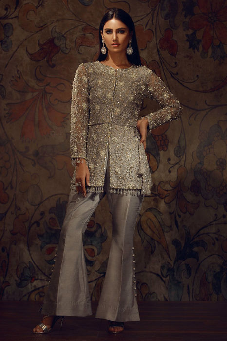 Picture of Embroidered Silver Grey