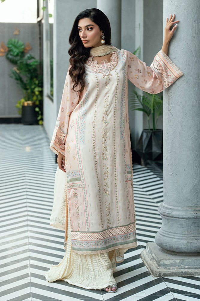 Picture of Beige Blossom - Shirt And Gharara