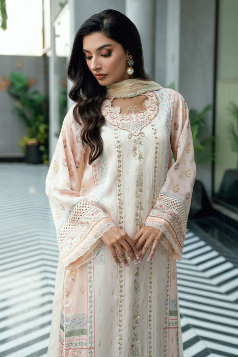 Beige Blossom - Shirt And Gharara